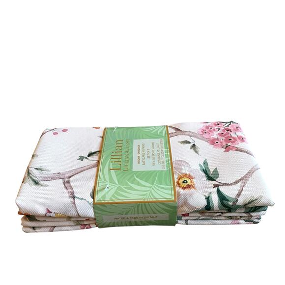 Lillian August Floral Dinner Napkins 18X18 Set of 6 Easy Care NEW - Picture 5 of 10